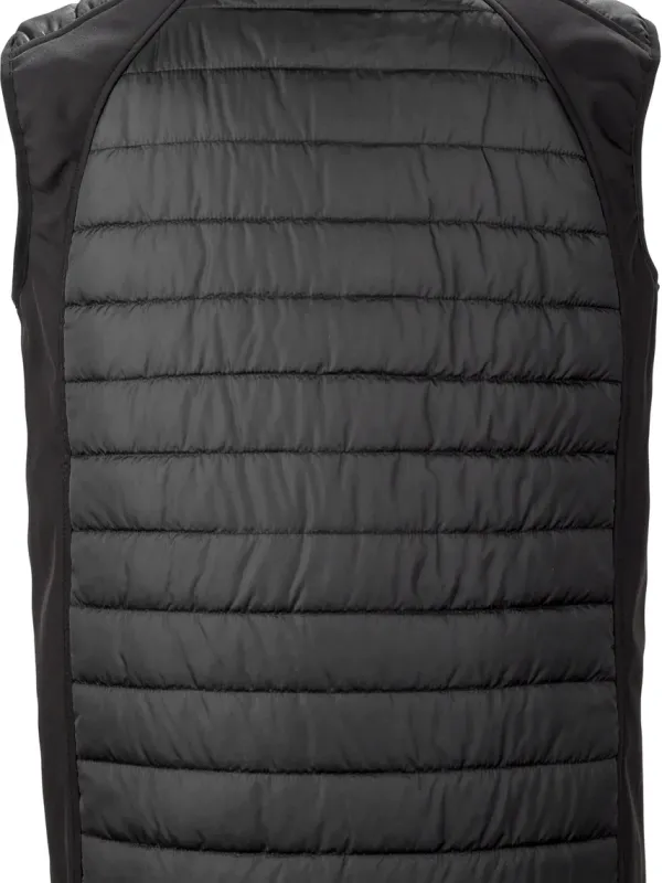 Black compass padded soft shell gilet