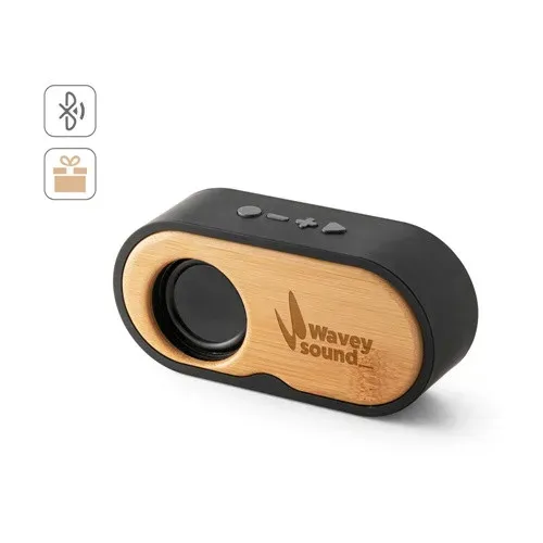 TILLY. Haut-parleur portable 3W avec 5h d'autonomie fabriqué en bambou et en ABS recyclé (100 % rABS)