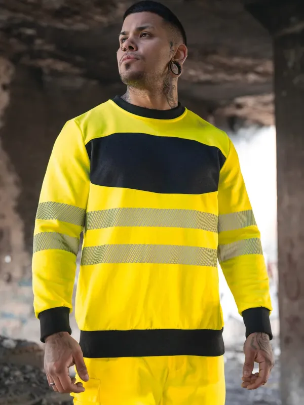 Sudadera Hi-Vis con pecho negro