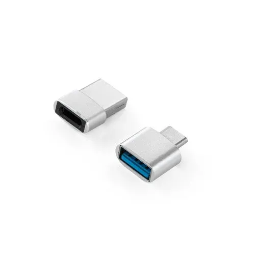 MINSKY. Jeu de 2 adaptateurs USB-A / USB-C en aluminium