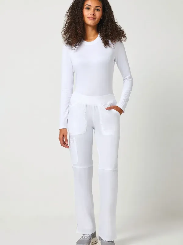 Pantalon cargo à taille moyenne à enfiler femme