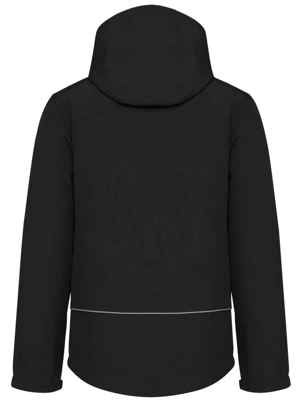 Parka softshell forrada con capucha de hombre