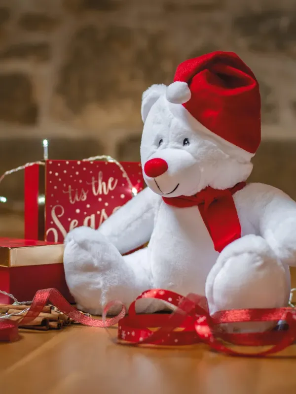 Peluche zippée ours de Noël