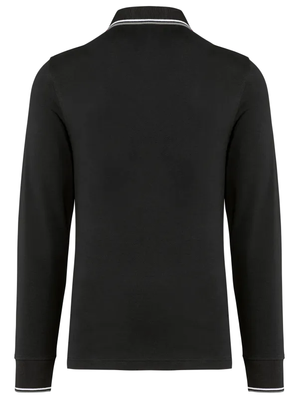 Men’s long-sleeved piqué knit polo shirt