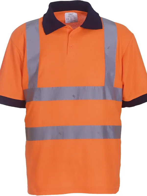 Hi-vis short-sleeved polo shirt