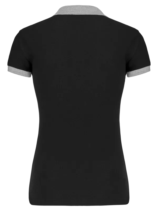 Polo piqué bicolor de mujer