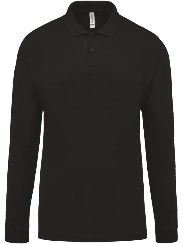 Polo piqué de manga larga de hombre