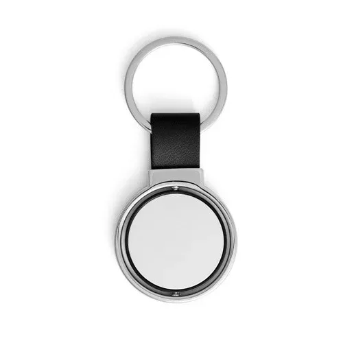 ALBRIGHT. Metal and PU keyring suitable for customisation by doming