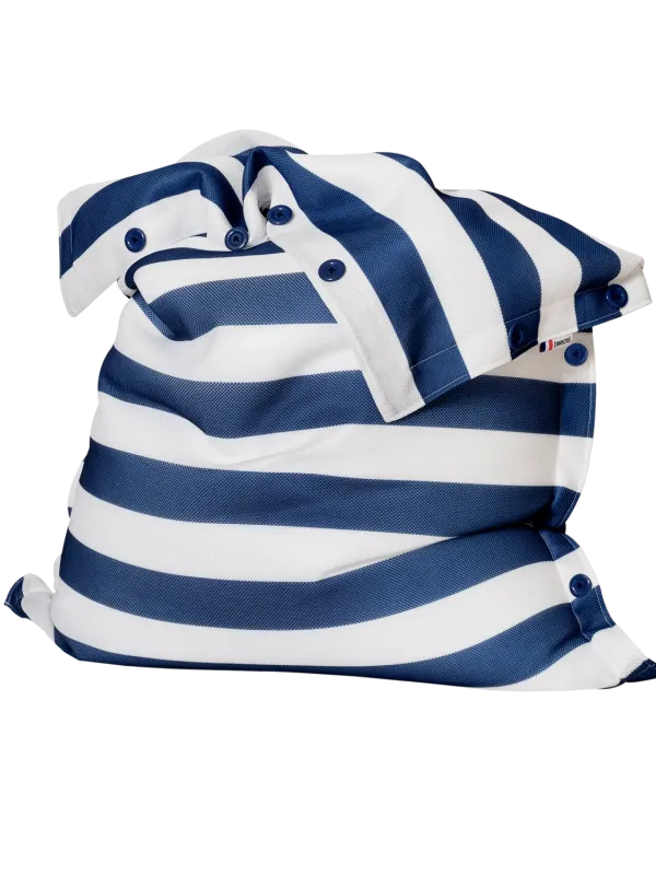 Pouf déhoussable à rayures