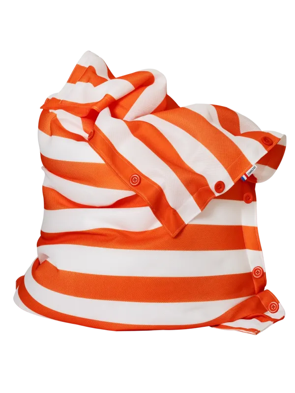 Pouf déhoussable à rayures