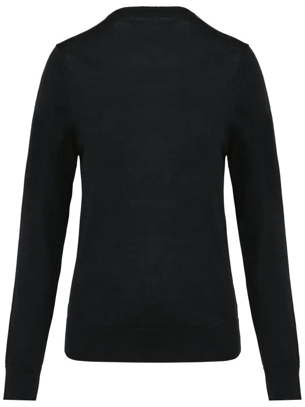 Jersey Merino de cuello de pico de mujer
