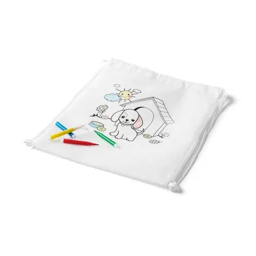 DRAWS. Children's drawstring bag for colouring (80 g/m²)