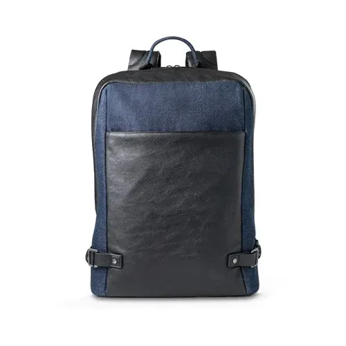 DIVERGENT BACKPACK I. 15'6" Laptop backpack in denim and PU