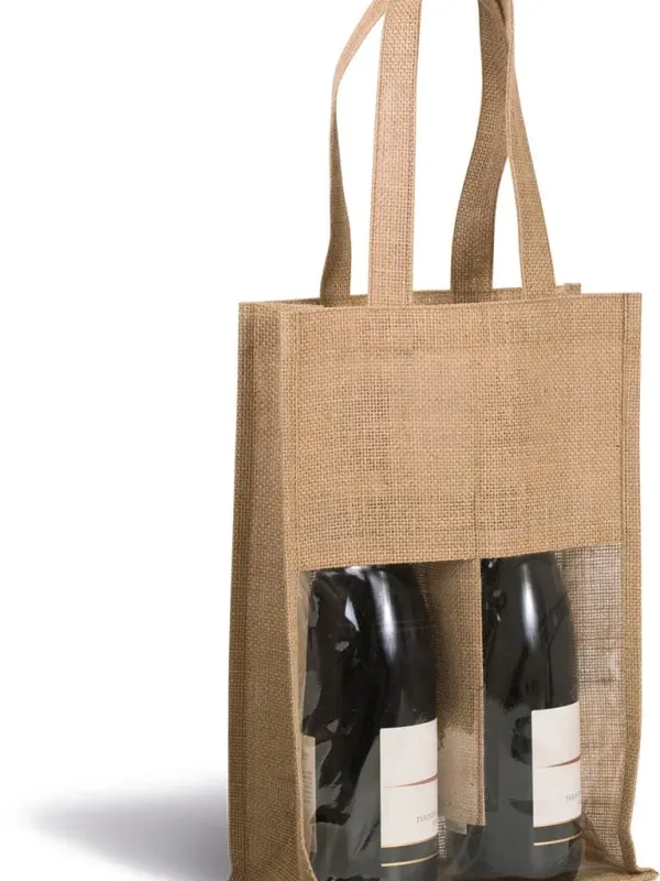 Sac porte-bouteilles en jute