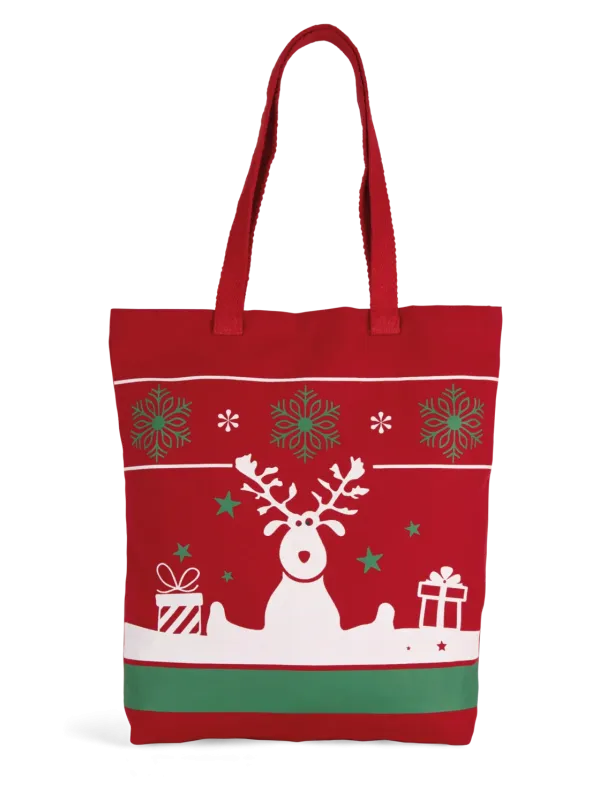 Shopping bag with Christmas patterns