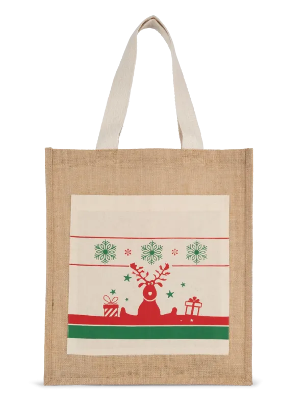 Shopping bag with Christmas patterns