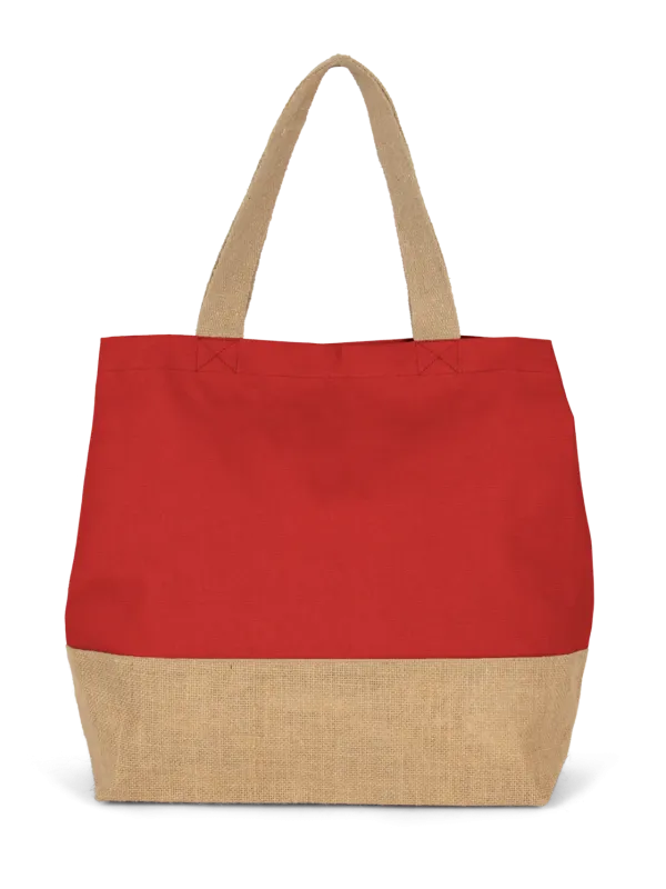 Sac shopping en toiles de coton et jute