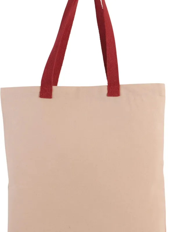 Sac shopping plat en toile avec poignées contrastées
