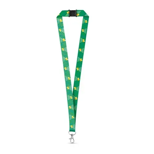 DOVER. SET Lanyard SUBLIMATION Long II (20 mm) en polyester recyclé (100 % rPET) avec mousqueton à porte de 20 mm et fermoir de