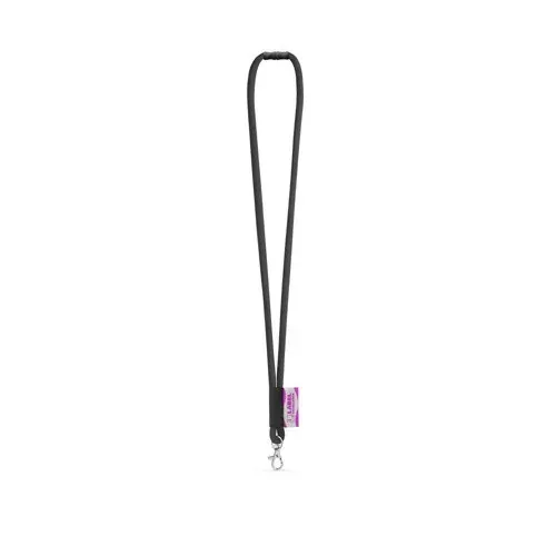 WISBECH. SET Lanyard TUBE Long (Ø 7 mm) avec mousqueton à porte de 9 mm et fermoir de sécurité Ø 7 mm