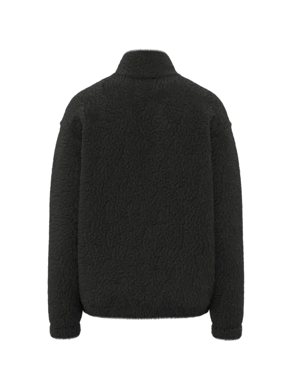 Unisex sherpa dropped shoulders quarter zip sweatshirt