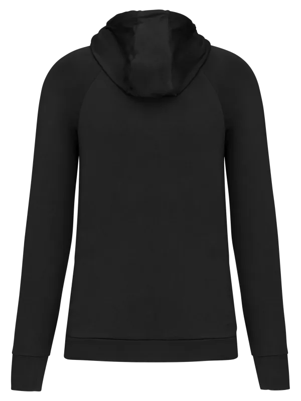 Unisex zip neck hooded sports sweatshirt