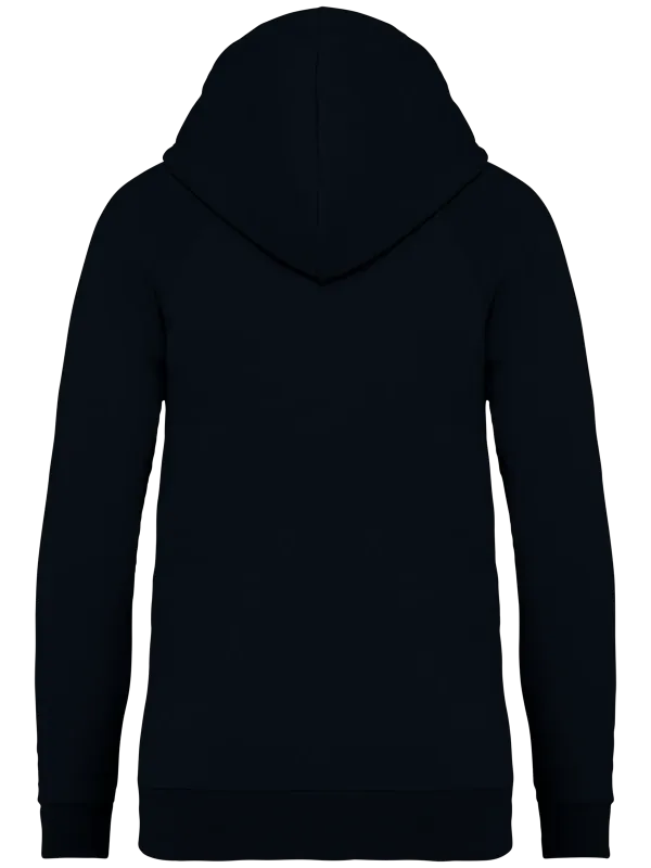 Eco-friendly ladies' raglan hooded sweatshirt