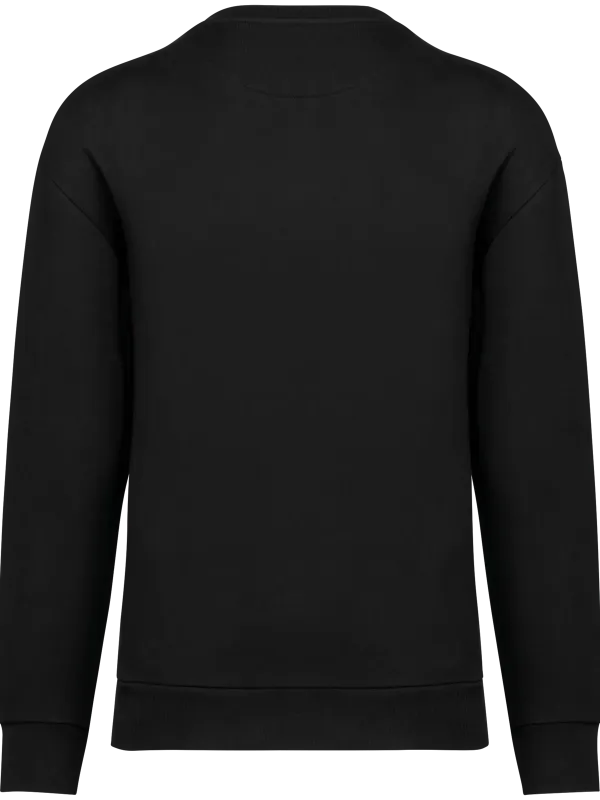 Sudadera sostenible de cuello redondo y hombros caídos de felpa cepillada unisex