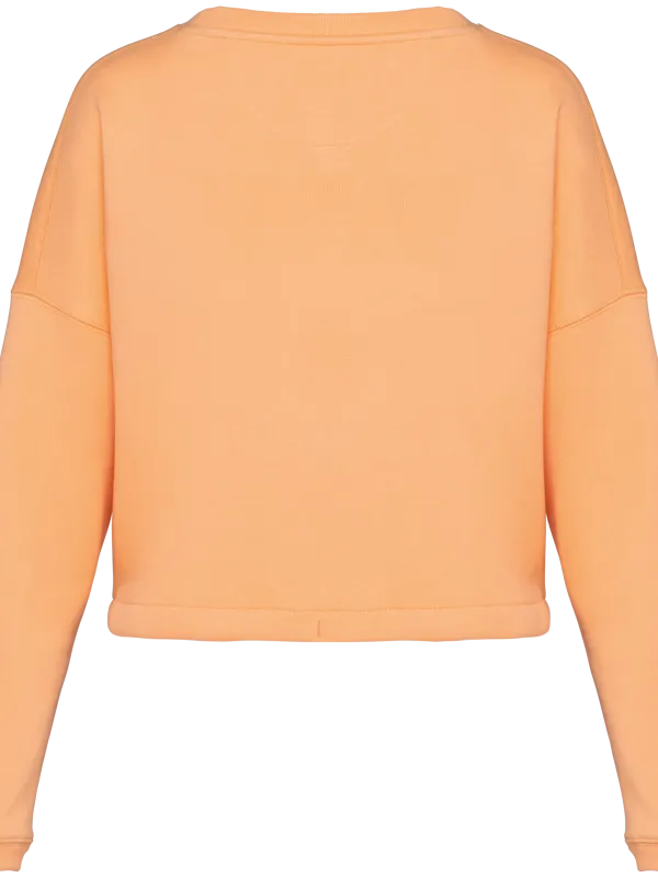 Eco-friendly ladies’ oversize cropped round neck sweatshirt