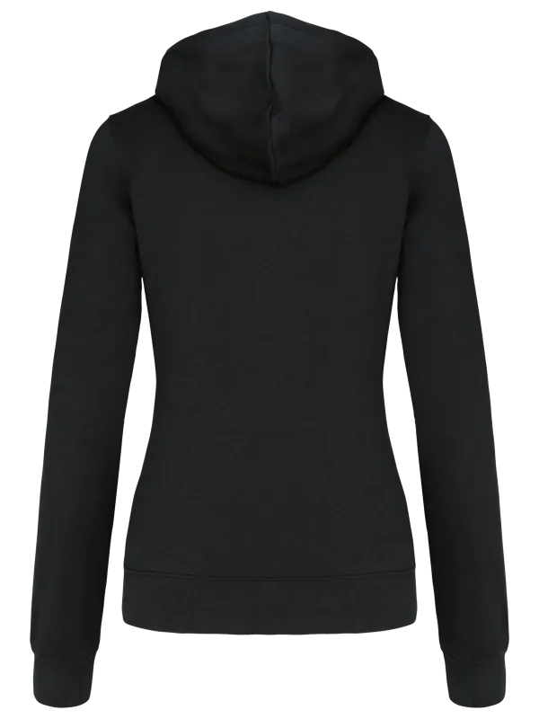 Sweat-shirt zippé capuche contrastée femme