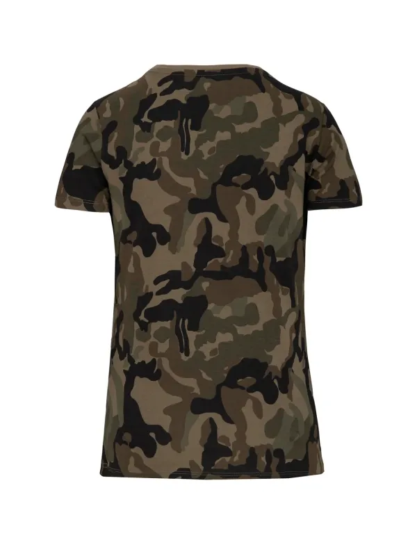 Camiseta camuflaje de manga corta de mujer