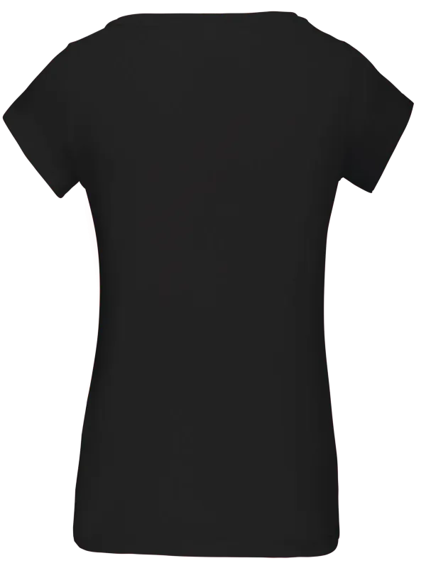 Camiseta de cuello barco y manga corta de mujer