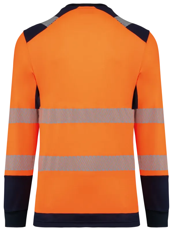 Camiseta de seguridad reciclada de cuello redondo y manga larga unisex