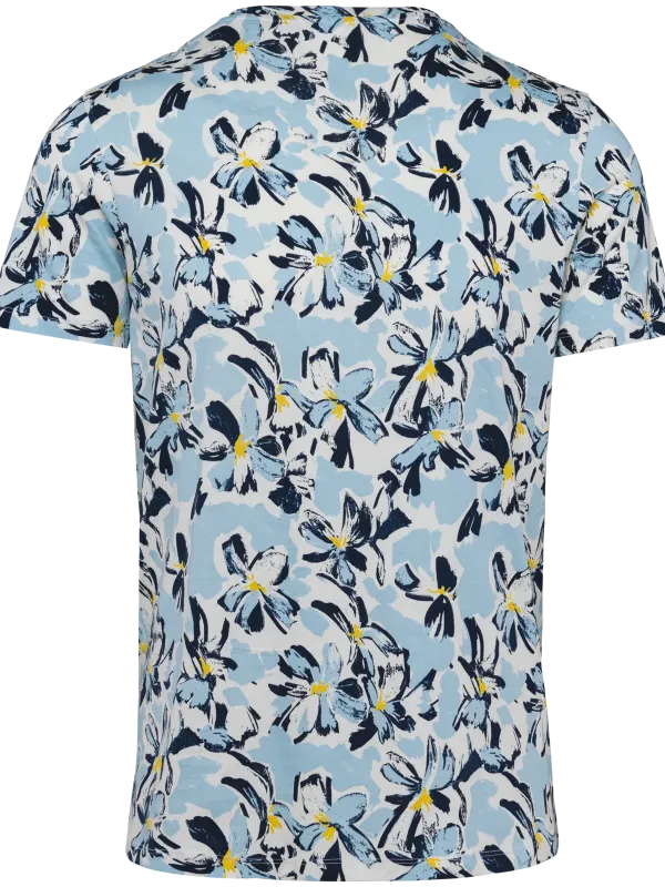 Eco-friendly men’s tropical print t-shirt