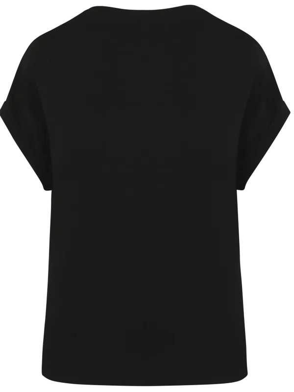 Camiseta sostenible de mangas con vuelta de mujer