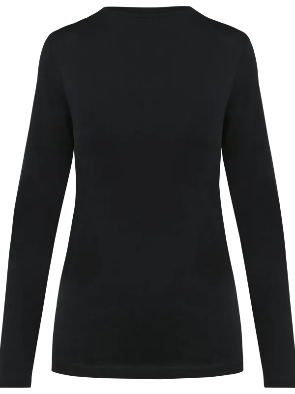 T-shirt Supima® col V manches longues femme