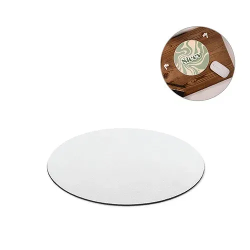 BLAIR ROUND. Tapis de souris rond avec base en caoutchouc