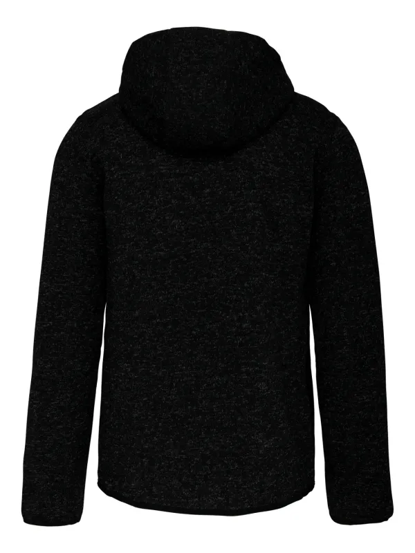 Chaqueta con capucha jaspeada de mujer