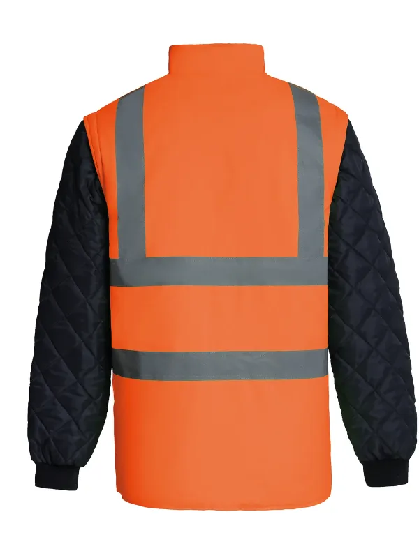 Chaqueta acolchada de alta visibilidad con mangas desmontables