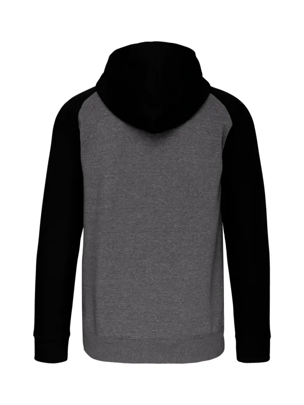Chaqueta de felpa con cremallera y capucha bicolor unisex