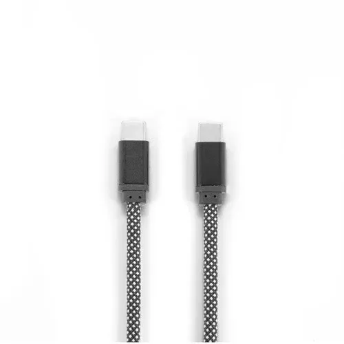 Produit NADELLA. Câble USB-C vers USB-C avec gaine tressée en polyester (60 W) et système magnétique pour un enroulement facile Image