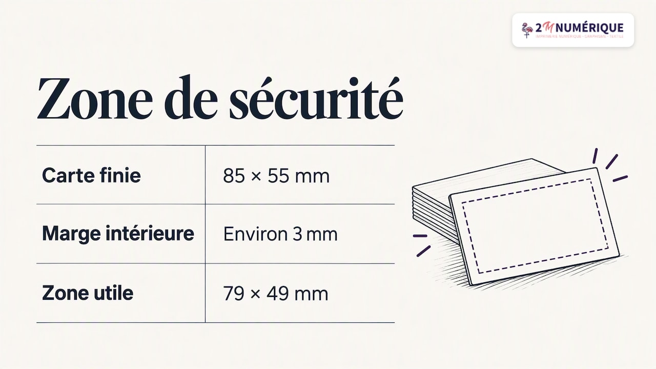 Dimensions de la carte, fond perdu et zone de sécurité