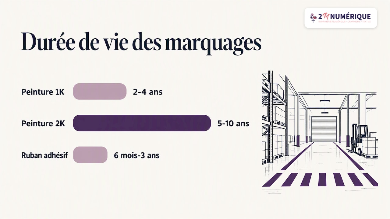 Durées de vie comparées des trois marquages