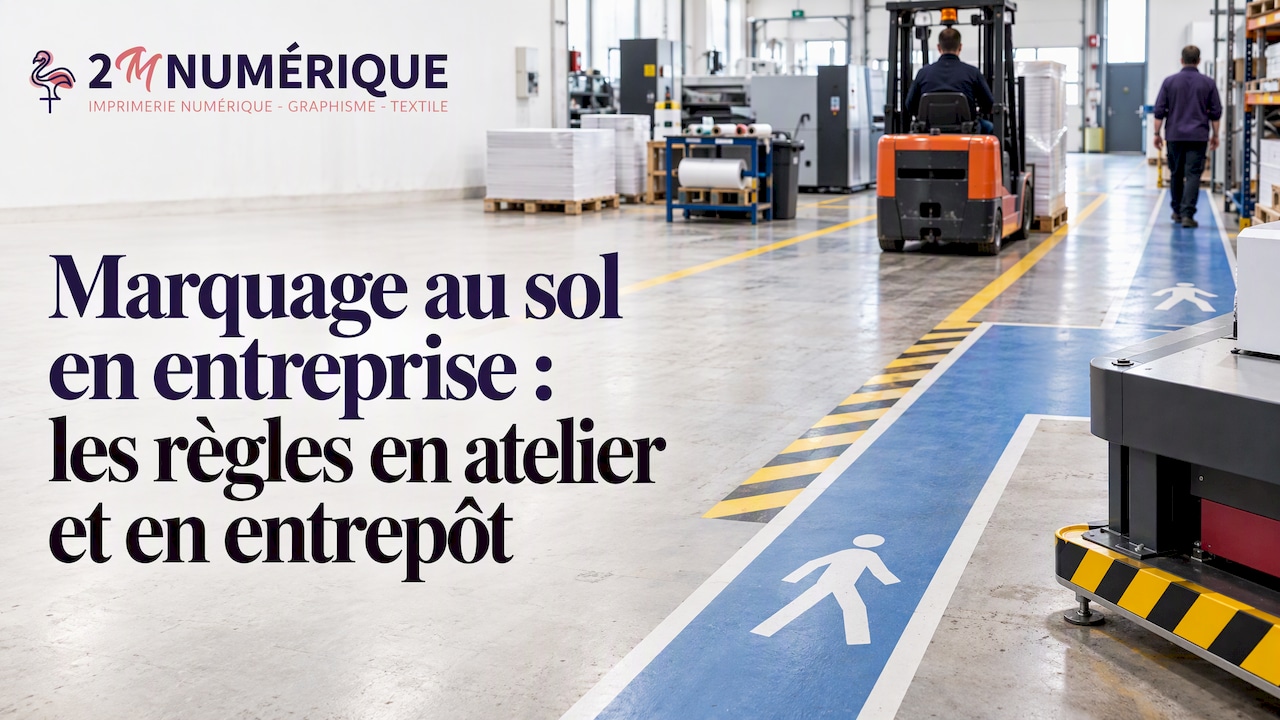 Allées piétonnes et marquages de sécurité en atelier