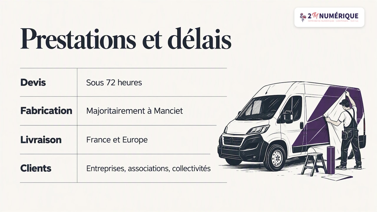 Covering et marquage de véhicules avec 2M Numérique — overview diagram