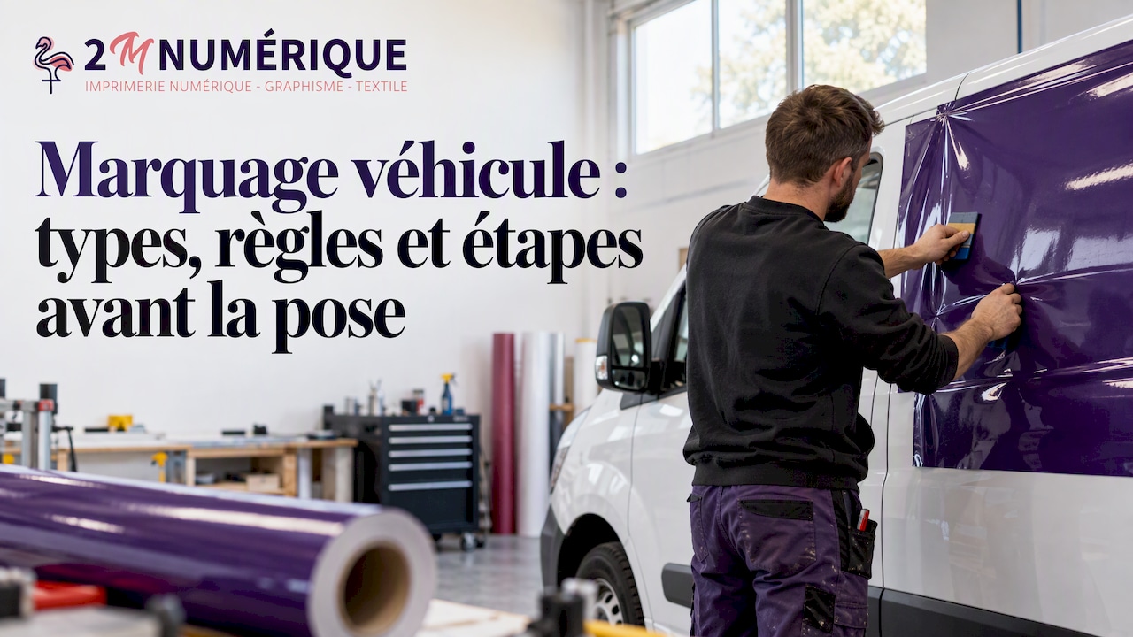 Installation d’un film teinté violet sur un véhicule utilitaire
