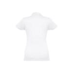 THC EVE WH. Polo manches courtes ceinturé pour femme en coton cardé – Image 3