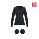 THC MILAN WOMEN. Pull à col V pour femmes en coton et polyamide