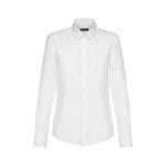 THC TOKYO WOMEN WH. Chemise oxford à manches longues pour femmes. Couleur blanche – Image 2