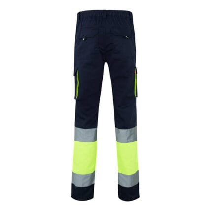 VL ZEUS LARGE. Pantalon stretch multipoches bicolore (240g/m²), en coton (46%), EME (38%) et polyester (16%)